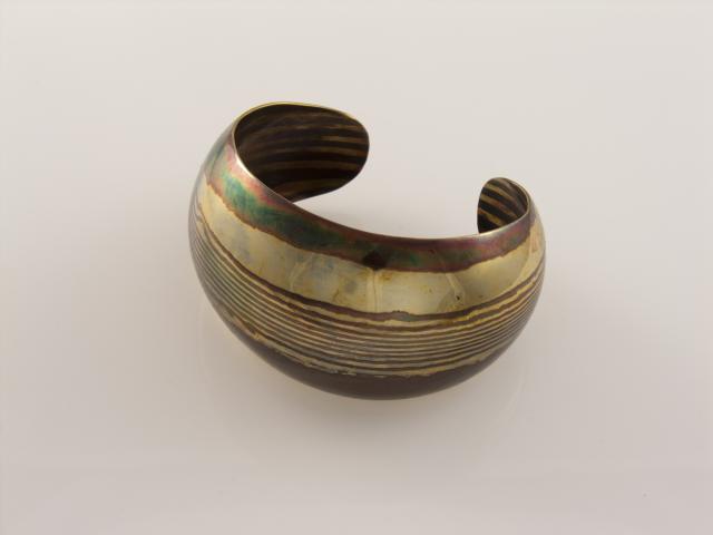 Hammered Copper/Brass Mokume Gane Cuff